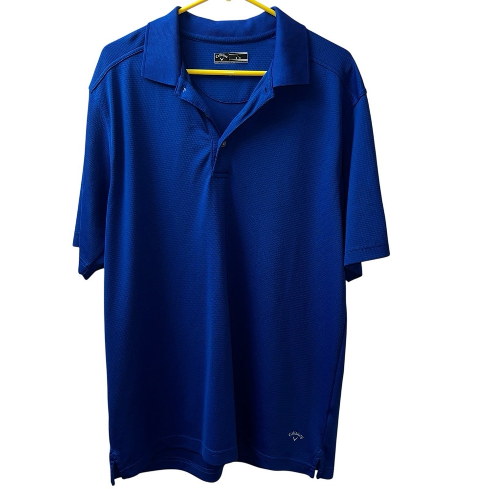 Callaway‎ Polo Shirt Adult Large Royal Blue Golf Mens Samsung Mobile Logo L